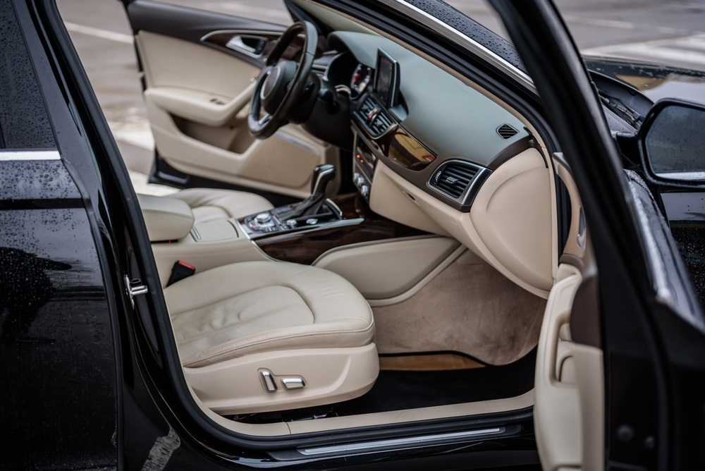 Side,View,Of,The,Open,Passenger,Door,,Mirror,,Dashboard,Of
